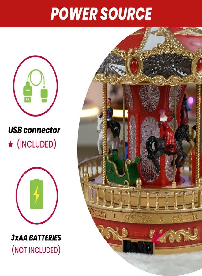 دوارة عيد الميلاد المتحركة من سكايانت مقاس 9 بوصات، دوارة مع موسيقى وأضواء LED، زينة عيد الميلاد للمنزل وطاولة الهدايا - Image 5